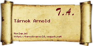 Tárnok Arnold névjegykártya